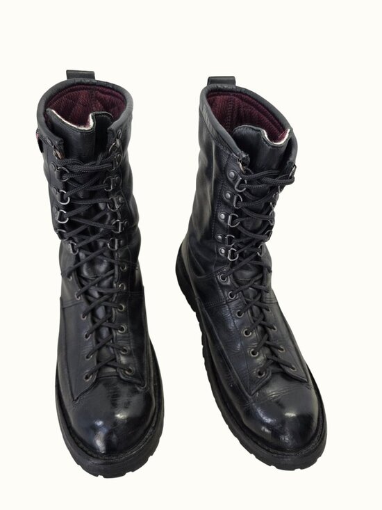 Danner Mens 13 D Black Leather Lace Up Boots Vibram Sole Recrafted Portland USA